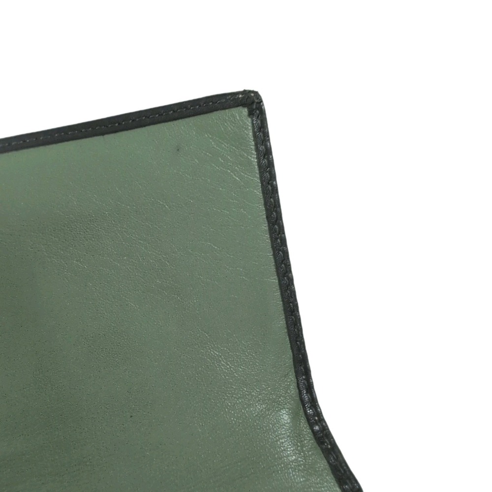 Vintage Coach Hampton Black Leather Wallet Tri Fold w/ Check Hold Green Interior - Picture 7 of 9